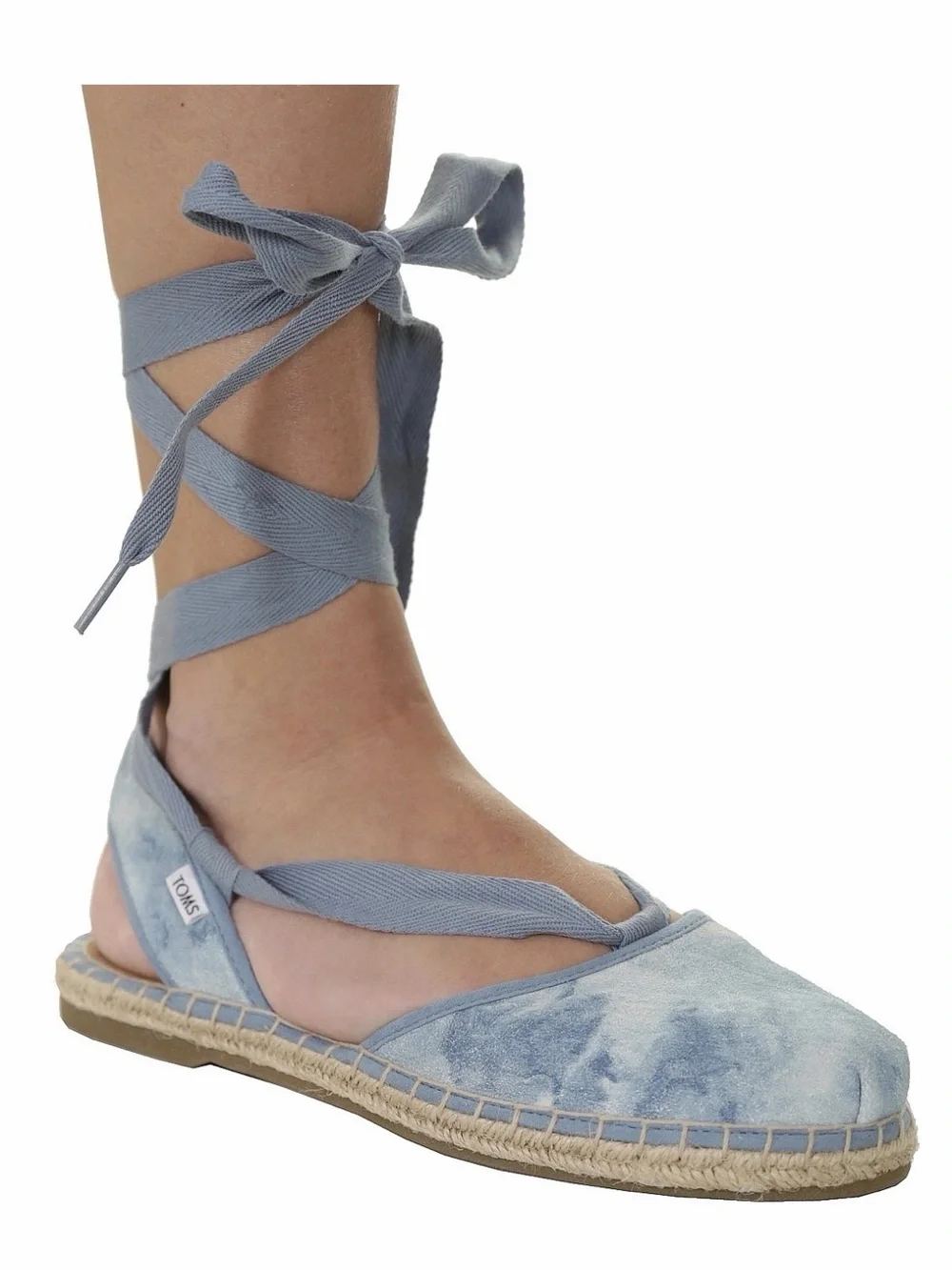 Toms Light Blue Tie-Ankle Espadrille